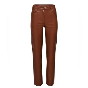 WILFRED THE MELINA VEGAN LEATHER BROWN PANTS 2